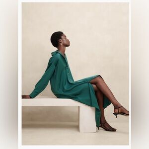 Banana Republic Factory Tie-Waist Maxi Shirtdress XL